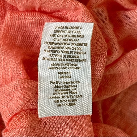 🎃Free People Boho Bright Coral Flowy Top Lace Cut Outs Small - Picture 7 of 7